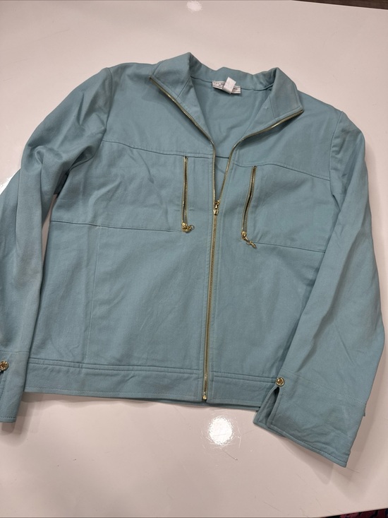 St. John Jackets & Blazers - St. John Sport Collared Womens Blue Green Full Zip Jacket A060826